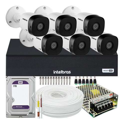 Kit 6 Cameras Seguranca Intelbras Vhd 1230 Full Hd 1t Purple