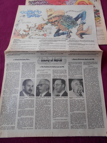 Lote 13 Caricatura Politica Valdes Periodico Carlos Salinas (Usado)