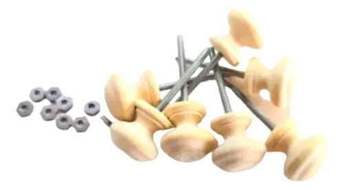 40 Tiradores De Madera Perillas Herrajes Manijas De 2,5 Cm