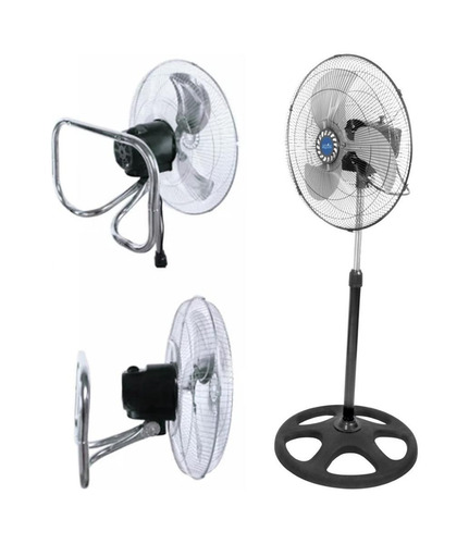 Imagen 1 de 1 de Ventilador 3 en 1 Fulgore FU9718 negro con 3 aspas color plateado de metal, 18" de diámetro 120 V