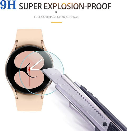 4 Protectores Vidrio Templado Samsung Galaxy Watch 4/5 40mm