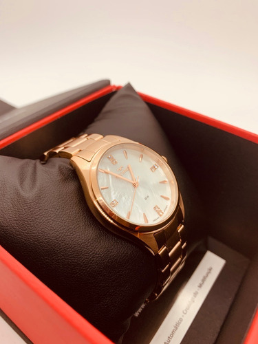 Relógio Technos Feminino Rose Gold Cristais