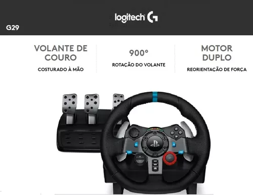 Logitech PC/PS G29 Driving Force 5/PS4/PS3 Direção Roda+Pedais Preto