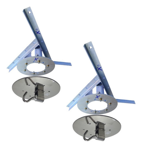 Suportes Ajustáveis Gesso 15a20cm + Ganchos Rede Teto Inox
