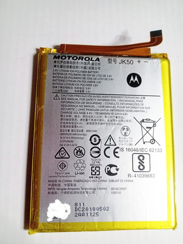 Batería Moto Jk50 Compatible G7 Power Xt1955 Original 