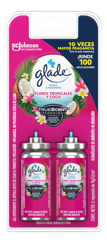 Glade Desodorante Ambiental Toque Repuesto 02 Tropical 24 Ml