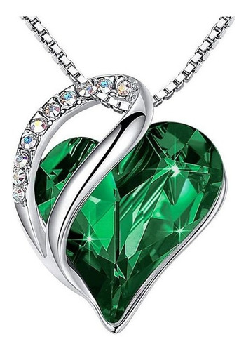 Gargantilla-collar Con Corazón De Cristal Color Verde