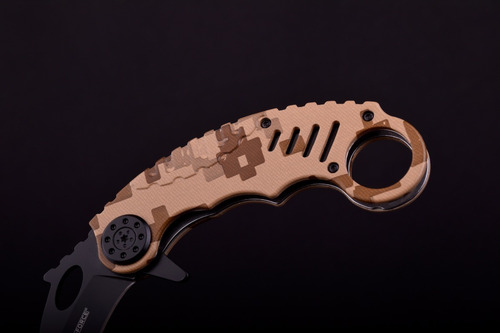 Imagen 4 de 10 de Kerambit Tac Force Apertura Asistida Cachas G10 Cuchillo