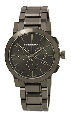 Reloj Burberry Bu9354 Large Check Gris Ion Plateado Acero In