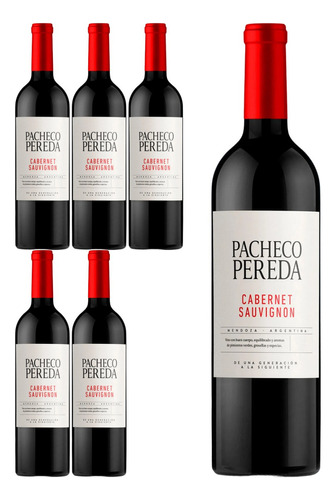 Vino Pacheco Pereda Cabernet Sauvignon 750 ml pack x 6 u