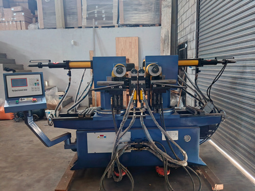 Dobladora De Caños Múltiple Cnc Doble Cabezal Azul