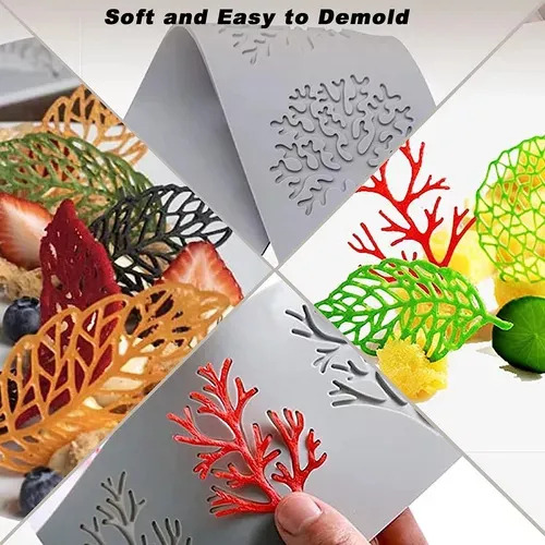 Sh Rt Juego 5 Moldes Encaje Con Forma Hoja Coral Para