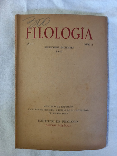 Filología 1949 Vidal De Battini Janner Carilla