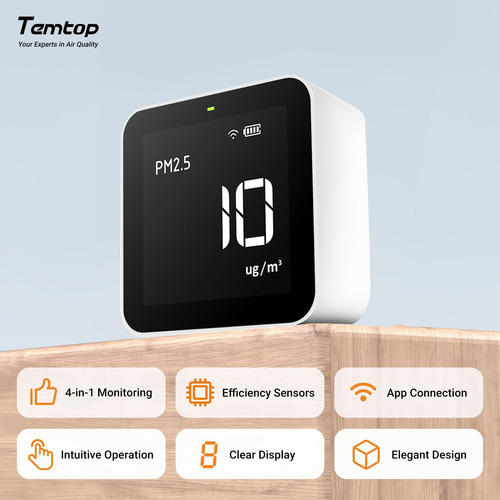 Temtop M10 Monitor De Calidad De Aire Pm2.5 Hcho Tvoc Mmg