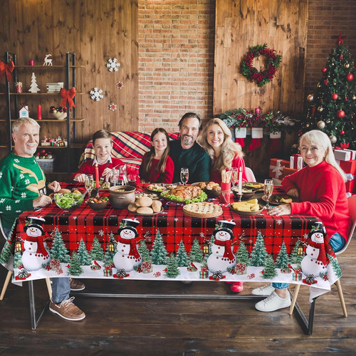 Wovweave Mantel De Navidad De 60 X 84 Pulgadas, Mantel Recta
