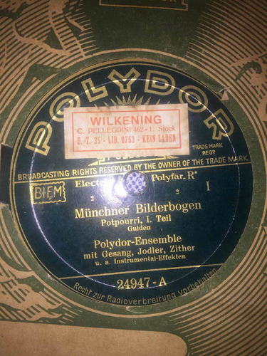 Disco 78 Rpm De Pasta Polydor Aleman 10 Pulgadas