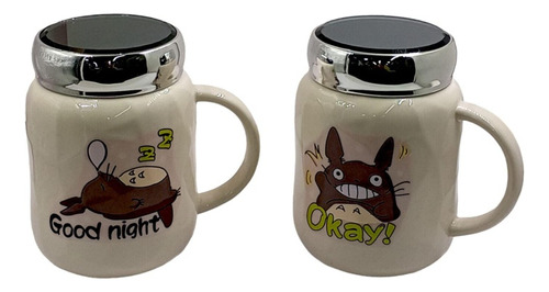 Mug Taza Térmico Con Tapa Espejo De Totoro Anime Personaje