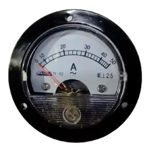 Imagem 2 de 4 de Amperímetro Analógico 52mm Painel Medição Direta Redondo 50a