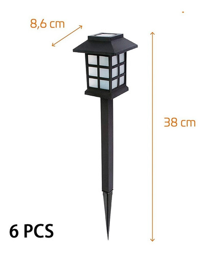 6 Luces Led Solares De Jardín, Lámpara Solar Para Jardín