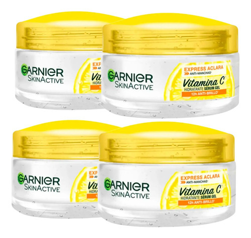 Combo X4 Garnier Gel Facial Aclarante Vitamina C 50ml