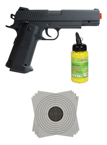 Pistola Airsoft Spring 1911 V18 Metal 6mm + Esferas 0,12