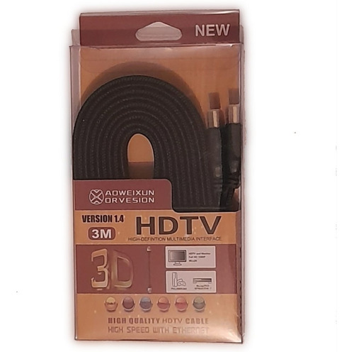 Cable Hdmi Full Hd 3 Metros Recubierto Y Reforzado Con Malla