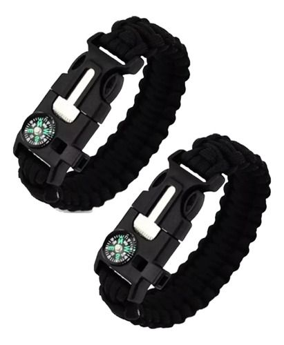 Brujula Paracord Pulsera Pack X2 De Supervivencia Militar