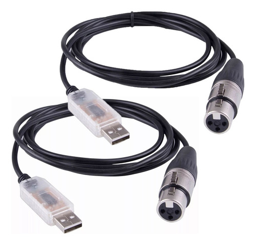 Adaptador De Interfaz Usb A Dmx De 2 Piezas Led Dmx512