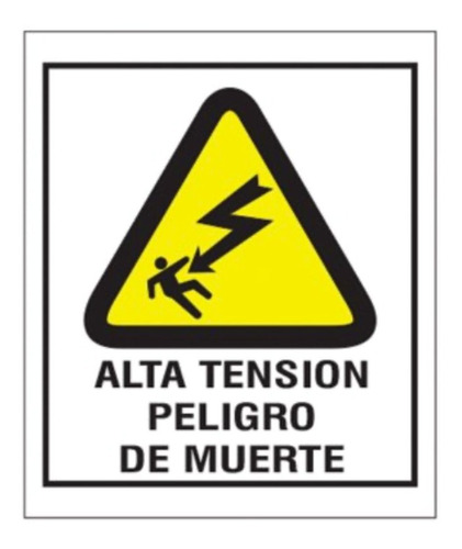 Cartel De Señalizacion Alta Tension Peligro De Muerte 40x45