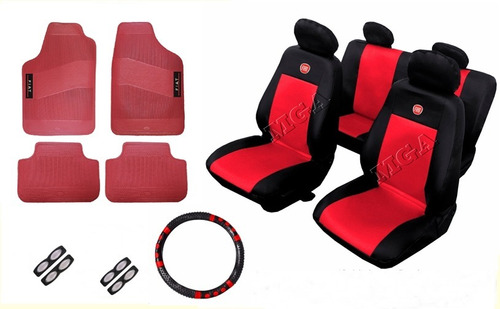 Kit Vermelho Capas Couro Bancos Carro Uno 2012 2013 2014