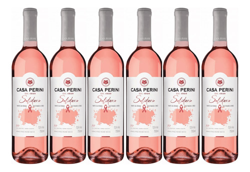 Vinho Rose Seco Casa Perini Solidario Merlot 750ml Caixa 6un