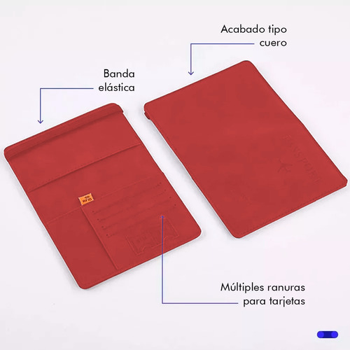 584126975432482465 Porta Pasaporte Documentos Funda Protectora Viaje Con Rfid Color Rojo