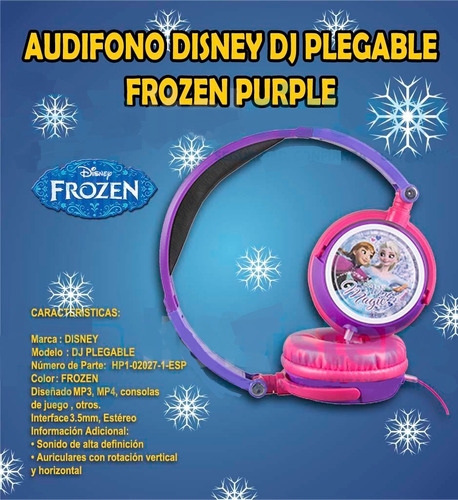 Audifonos Frozen Originales Rosado Y Purpura Oferta Navideña