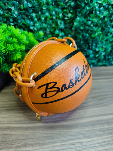 Bolsa Bandolera Basketball Balón Miel Liso Níquel Miel