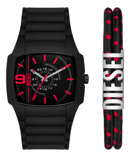 Reloj Hombre Diesel Clinffhanger 2.0 Color De La Correa Negro