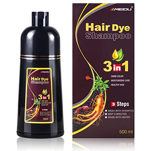 Instant Black Hair Dye Shampoo For Women Meidu Champú Dc2wm