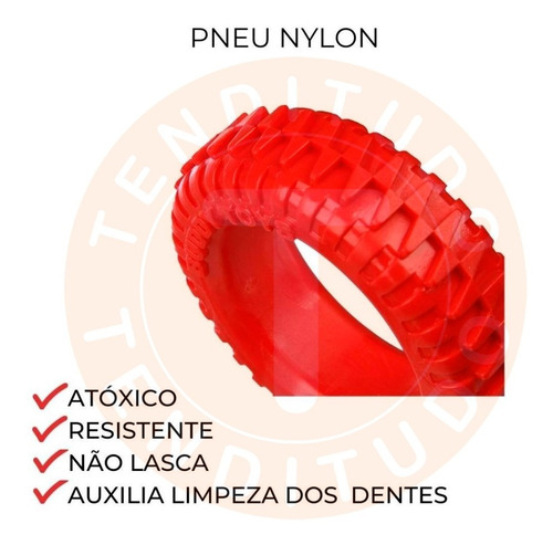 Imagem 5 de 9 de Brinquedo Pet Mordedor Resistente Nylon Pneu Buddy Toys