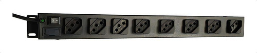 Régua 8 Tomadas Rack 19 Polegada Cabo 3m - 110v /220v 2200w