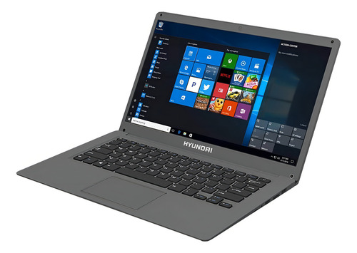 Laptop Hyundai Hybook, 14.1 , Celeron N3350 4gb 64gb W10h Color Gris