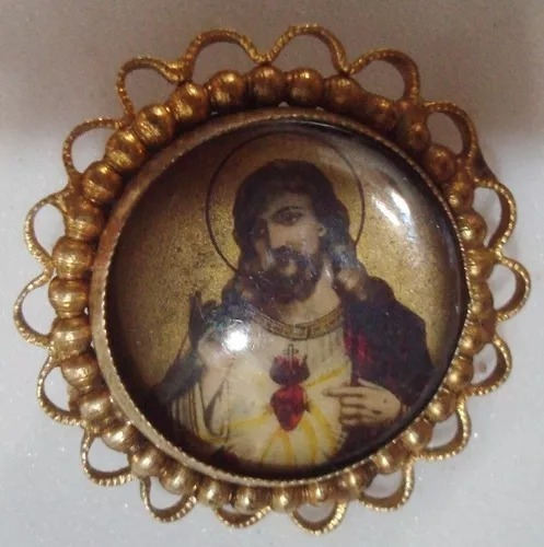 Medalla Antigua Del Sagrado Corazón De Jesús