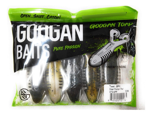 Hot Spot Googan Baits Gtd-gpp Toad Green Pumpkin Pearl, Mult