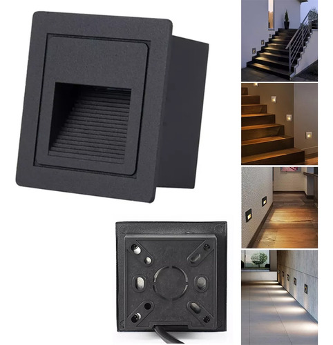 Lampara Led Escalera Pared Cortesía Empotrable Foco 3w