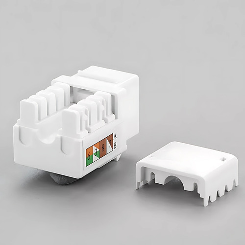 Kit C/ 10 Conector Rj45 Utp Femea Cat5e Branco Keystone