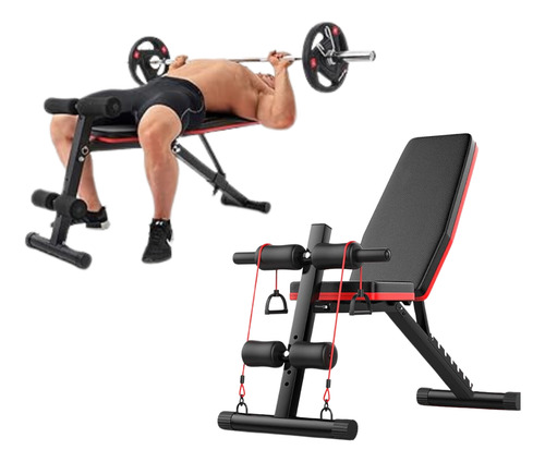 Banco Multifuncional Plegable Y Ajustable, Gimnasio En Casa