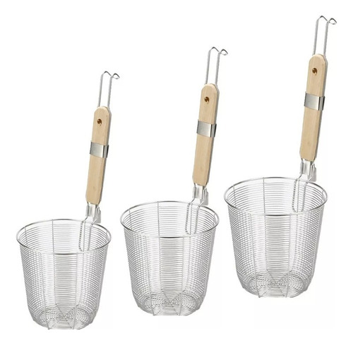 Wang C Canasta De Pasta De Acero Inoxidable, Paquete De 3,