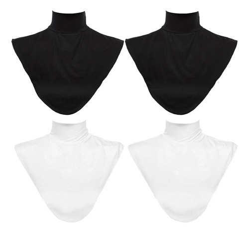 4x Mujeres Islámicas Cuello Falso Cuello Alto Top Simple
