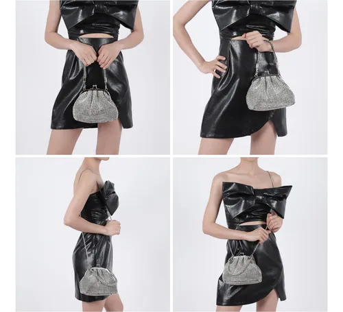Bolso De Mano Con Diamantes De Imitación Gripit Para Mujer N
