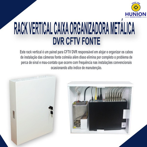 Rack Vertical Caixa Organizadora Metálica Dvr Cftv Fonte