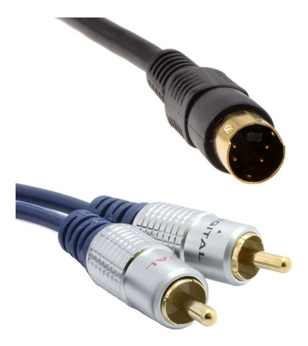 Cable 2 Plug Rca A Plug S-video (mini Din De 4 Pines) 1.8m 
