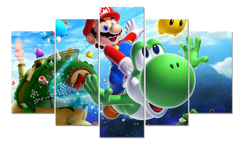 Cuadro - Poster - 5 Piezas 135 X 80 Cm - Mario Bros